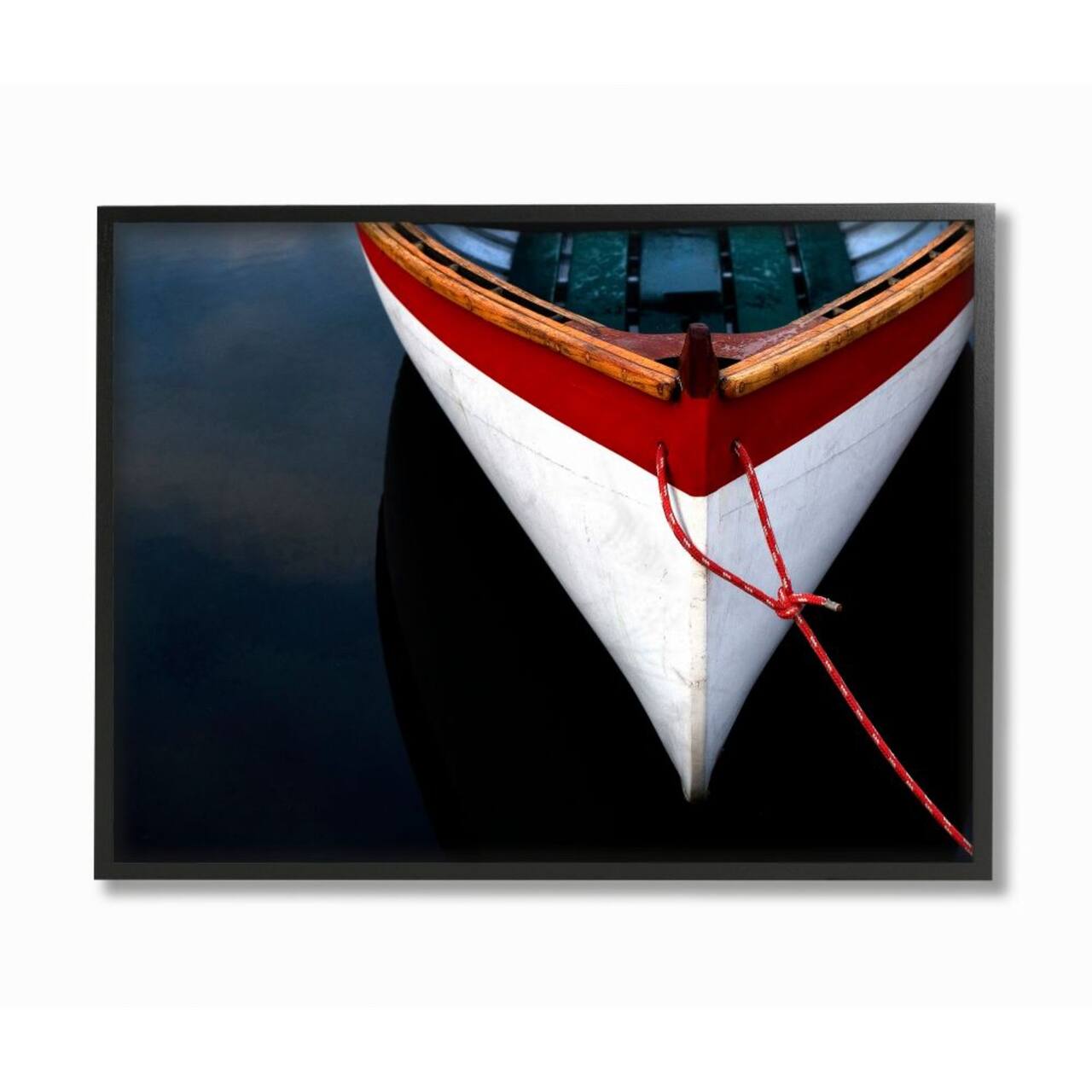 Stupell Industries Docked Wooden Boat with Black Frame Wall Accent